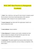 WGU D073 Best Practices in Management Vocabulary questions and answers latest 2023 - 2024 &lbrack;100&percnt; correct answers&rsqb;