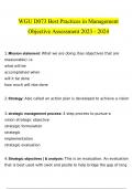      WGU D073 Best Practices in Management  Objective Assessment  questions and answers latest 2023 - 2024 &lbrack;100&percnt; correct answers&rsqb;