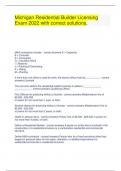 Michigan Residential Builder Licensing Exam 2022 with correct solutions