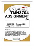 TMN3704 ASSIGNMENT 04 DUE 17AUGUST2023