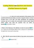 Leading Marines  questions and answers latest 2023 - 2024 &lbrack;100&percnt; correct answers&rsqb;