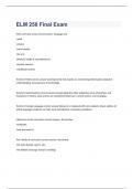 ELM 250 Final Exam questions and 100&percnt; correct answers