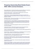 Property Ownership-Real Estate Exam With 100&percnt; Correct Answers&period;