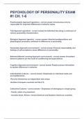 PSYCHOLOGY OF PERSONALITY EXAM &num;1 CH&period; 1-6&vert;UPDATED&VERIFIED&vert;100&percnt; SOLVED&vert;GUARANTEED SUCCESS