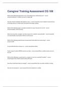 Caregiver Training Assessment CG 100 exam 2023 with 100&percnt; correct answers