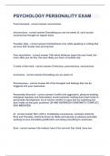 PSYCHOLOGY PERSONALITY EXAM&vert;UPDATED&VERIFIED&vert;100&percnt; SOLVED&vert;GUARANTEED SUCCESS