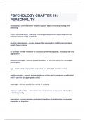PSYCHOLOGY CHAPTER 14 PERSONALITY&vert;UPDATED&VERIFIED&vert;100&percnt; SOLVED&vert;GUARANTEED SUCCESS