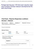Portage learning psyc 140 final exam requires respo ndus lockdown browser webcam developmental life span psychology