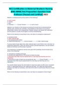 NCC Certification in Maternal Newborn Nursing  &lpar;RNC-MNN&rpar; Test Preparation Question from  Professor &lpar;Passed and Certified&rpar; 2023