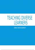 NUR 647E (Nursing Education Seminar 01) Topic 8 Assignment: Benchmark - Teaching Diverse Learners Presentation