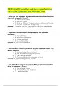 DOD Initial Orientation and Awareness Training Final Exam Questions and Answers 2023&period;