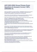 ACE Group Fitness Instructor 2023-2024 Exam Correct 100&percnt;&lpar;GRADED A&rpar;Exam Bundles