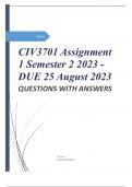 CIV3701 Assignment 1 Semester 2 2023 - DUE 25 August 2023