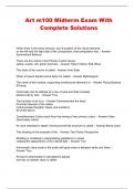 Art m100 Midterm Exam With Complete Solutions