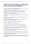 ACE Group Fitness Instructor 2023-2024 Exam Correct 100&percnt;&lpar;GRADED A&rpar;