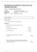 BUSINESS STATISTICS 2 &lpar;STAT 211&rpar; 1ST TRIMESTER 2023