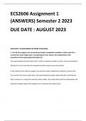 ECS2606 Assignment 1 (ANSWERS) Semester 2 2023 DUE DATE : AUGUST 2023