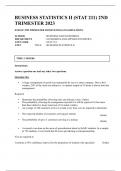 BUSINESS STATISTICS II &lpar;STAT 211&rpar; 2ND TRIMESTER 2023