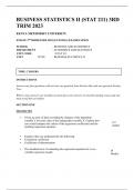 BUSINESS STATISTICS II &lpar;STAT 211&rpar; 3RD TRIM 2023