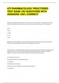 ATI PHARMACOLOGY PROCTORED TEST BANK 242 QUESTIONS WITH ANSWERS 100&percnt; CORRECT