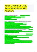 Heart Code BLS 2020 Exam Questions with Answers 
