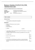 Business Statistics II &lpar;STAT 211&rpar; 2ND TRIMESTER 2023