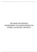 TEST BANK FOR ESSENTIAL ENVIRONMENT THE SCIENCE BEHIND THE STORIES, 4TH EDITION : WITHGOTT