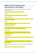 WGU C273 Pre Assessment Introduction to Sociology
