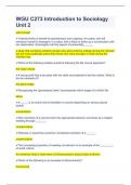 WGU C273 Introduction to Sociology Unit 2