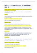 WGU C273 Introduction to Sociology Unit 4