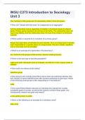 WGU C273 Introduction to Sociology Unit 3