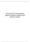 TEST BANK FOR CONTEMPORARY MEDICAL SURGICAL NURSING&comma; 2ND EDITION &colon; DANIELS