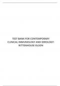 TEST BANK FOR CONTEMPORARY CLINICAL IMMUNOLOGY AND SEROLOGY: RITTENHOUSE OLSON