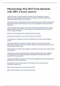 Pharmacology Hesi 2023 Exam Questions with 100&percnt; Correct Answers 