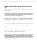 Property Ownership Real Estate Practice Exam Correct 100&percnt; 