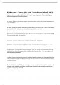 PSI Property Ownership Real Estate Exam Solved 100&percnt; 