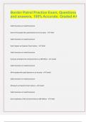 Border Patrol Practice Exam&comma; Questions and answers&comma; 100&percnt; Accurate&period; Graded A&plus;