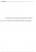 Test Bank for Foundations for Population Health in Community Public Health Nursing 6th Edition by Stanhope Public Health Nursing 6th Edition by Stanhope