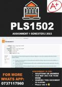 PLS1502 Assignment 1 Semester 2 2023 (ANSWERS)