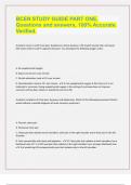BCEN STUDY GUIDE PART ONE&comma; Questions and answers&comma; 100&percnt; Accurate&period; Verified&period;