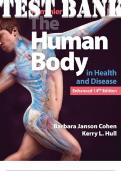 TEST BANK for Memmler's The Human Body in Health and Disease, 14th Edition by Barbara Janson Cohen and Kerry Hull. ISBN 9781284564471. (All 25 Chapters)
