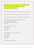 Business Communication &lpar;BCEN 3510&rpar; Final Exam Prep Questions and answers&period; Graded A&plus;