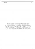 TEST BANK FOR NEUROSCIENCE: FUNDAMENTALS OF REHABILITATION, 4TH EDITION: LAURIE LUNDY-EKMAN