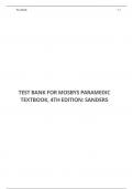 TEST BANK FOR MOSBYS PARAMEDIC TEXTBOOK&comma; 4TH EDITION&colon; SANDERS