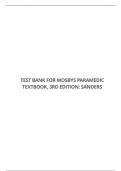 TEST BANK FOR MOSBYS PARAMEDIC TEXTBOOK&comma; 3RD EDITION&colon; SANDERS