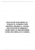 TEST BANK FOR MEDICALSURGICAL NURSING, 8TH EDITION, SHARON L. LEWIS, SHANNON RUFF DIRKSEN, MARGARET M. HEITKEMPER, LINDA BUCHER, IAN CAMERA