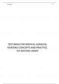 TEST BANK FOR MEDICAL SURGICAL NURSING CONCEPTS AND PRACTICE, 1ST EDITION: DEWIT