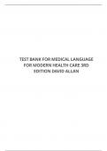 TEST BANK FOR MEDICAL LANGUAGE FOR MODERN HEALTH CARE 3RD EDITION DAVID ALLAN