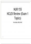 NUR 155 NCLEX Review (Exam 1 Topics)Paul Haidet, MSN, RN-BC  Latest 2023/2024