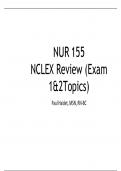 NUR 155 NCLEX Review (Exam 1&2 Topics) Paul Haidet, MSN, RN-BC 
